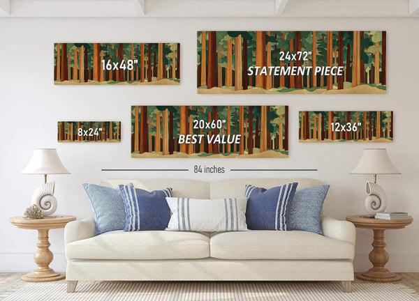 Canvas wall art in interior setting.