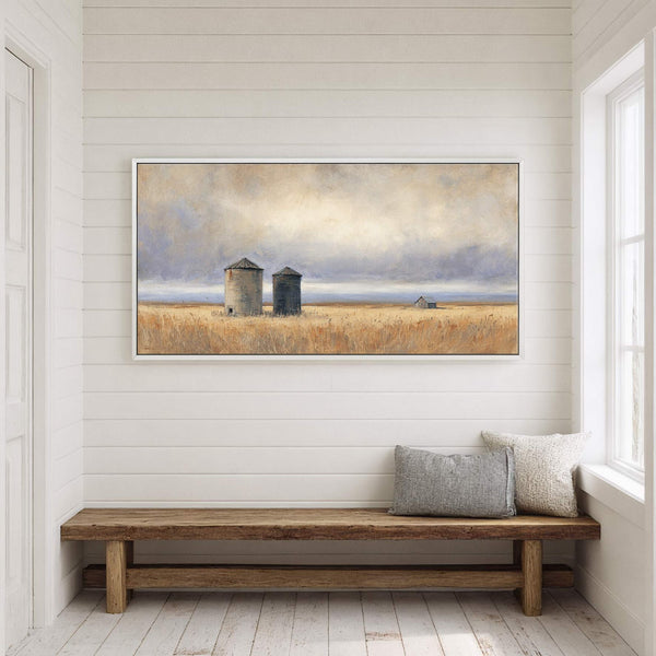 Canvas wall art in interior setting.