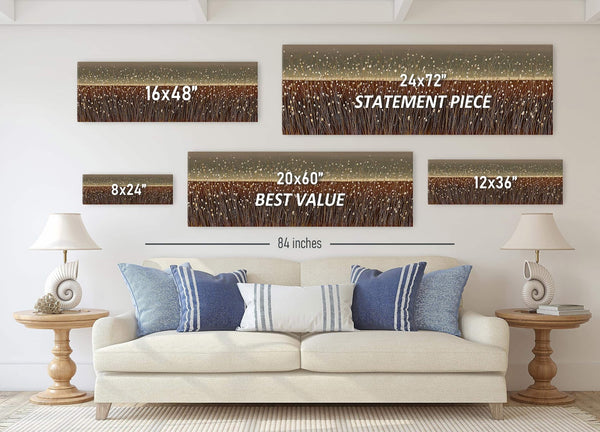 Canvas wall art in interior setting.
