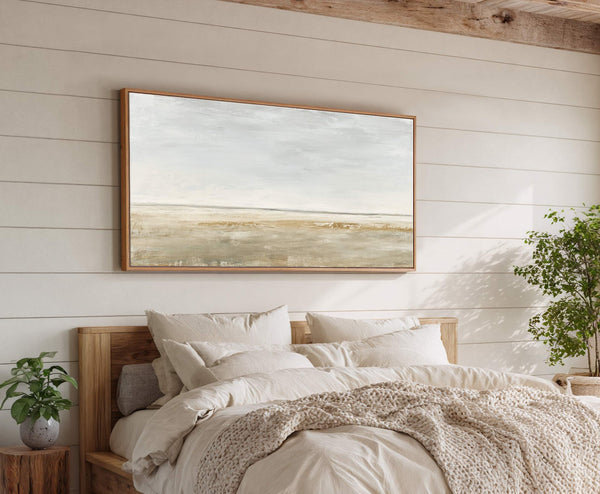 Canvas wall art in interior setting.