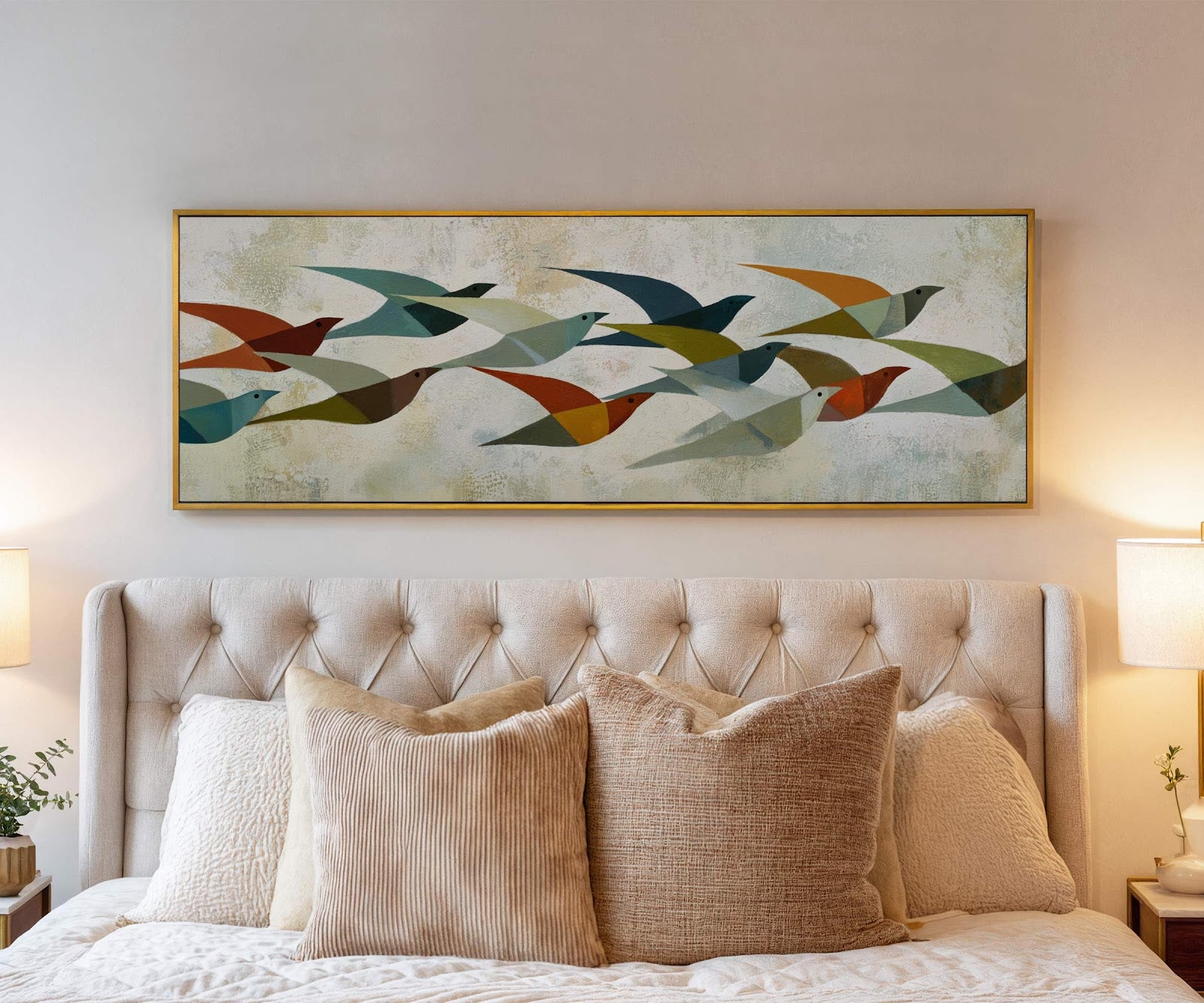 Canvas wall art in interior setting.