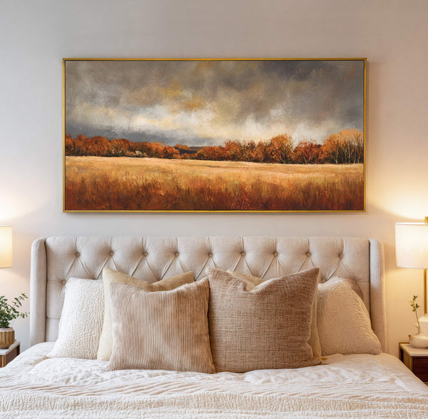 Canvas wall art in interior setting.