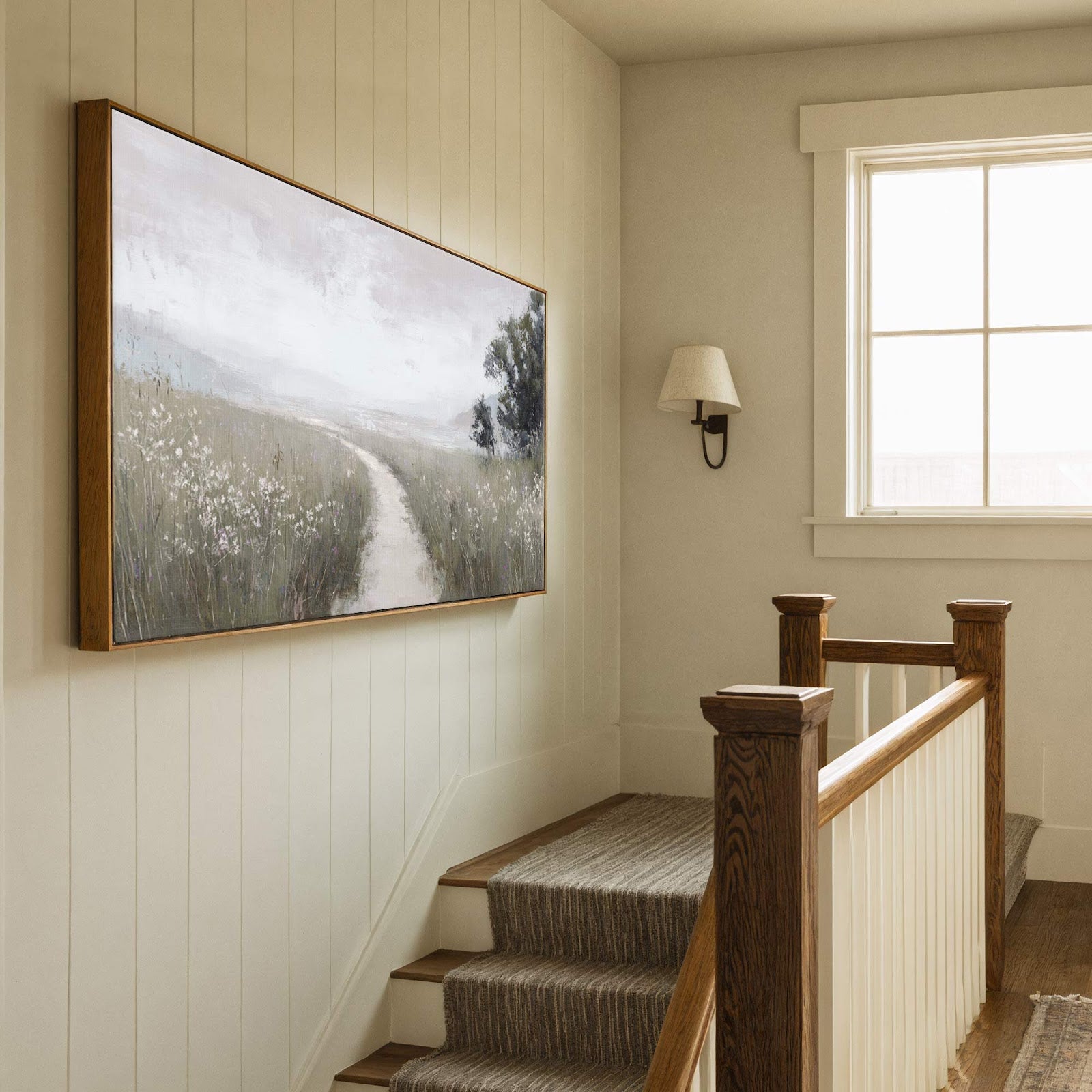 Canvas wall art in interior setting.
