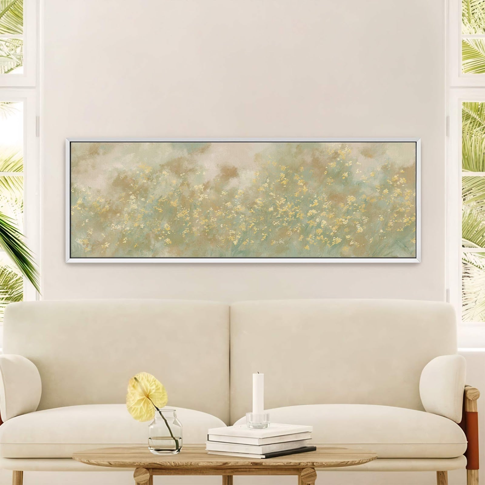 Canvas wall art in interior setting.