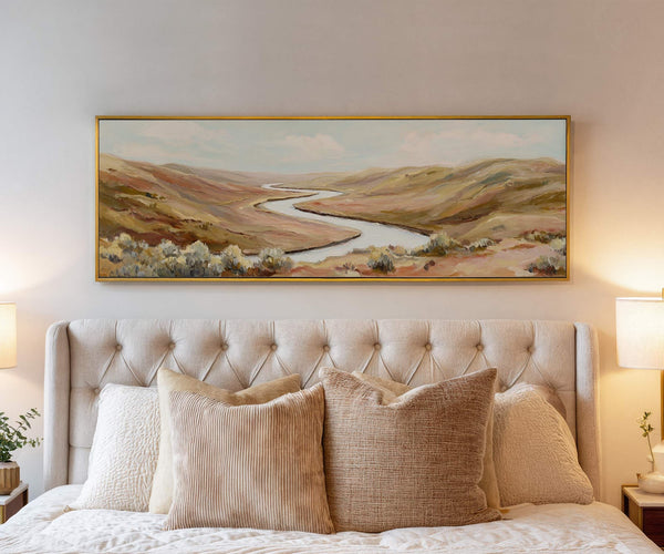 Canvas wall art in interior setting.