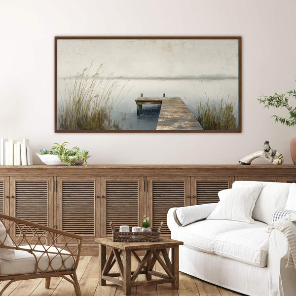 Canvas wall art in interior setting.