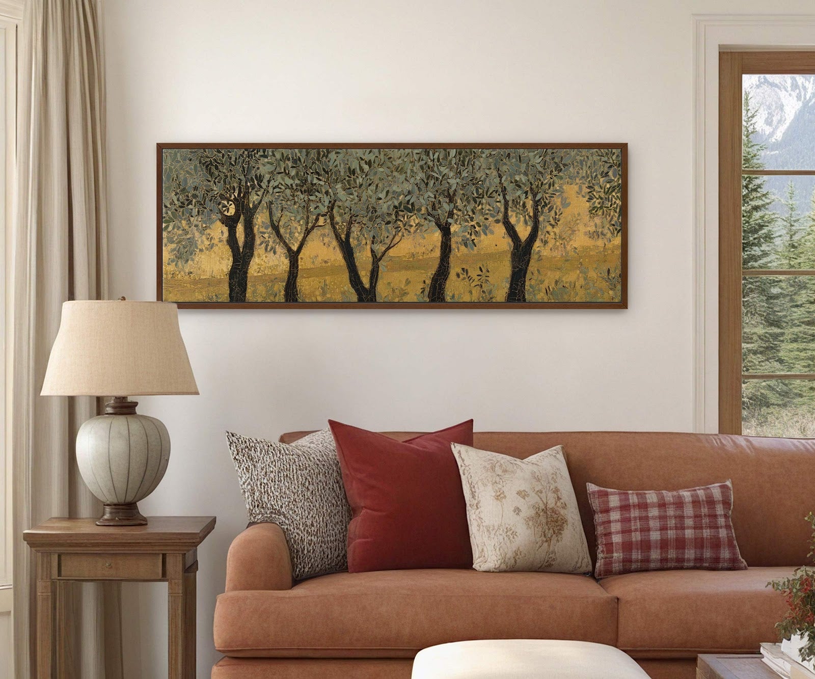 Canvas wall art in interior setting.
