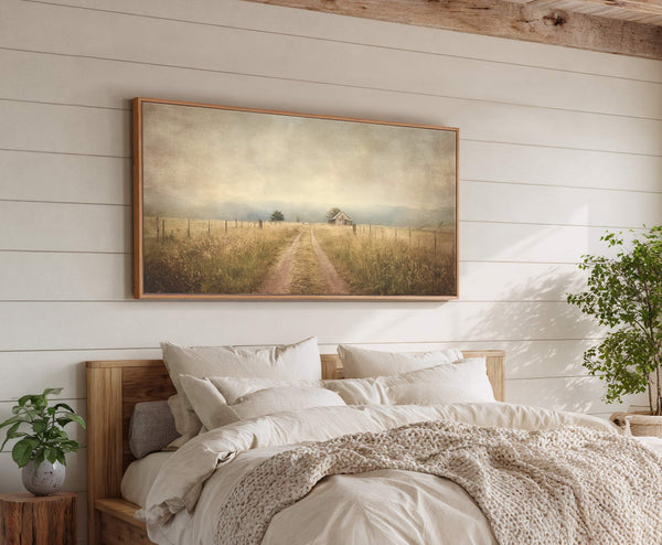 Canvas wall art in interior setting.