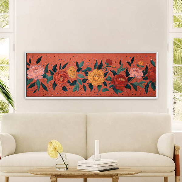 Canvas wall art in interior setting.