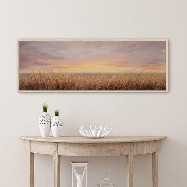 Canvas wall art in interior setting.