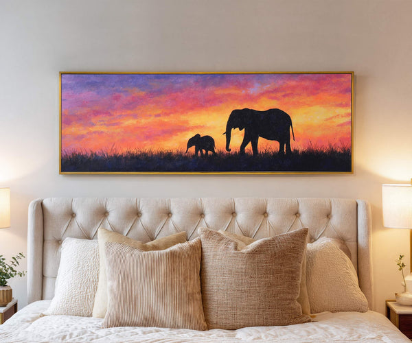 Canvas wall art in interior setting.