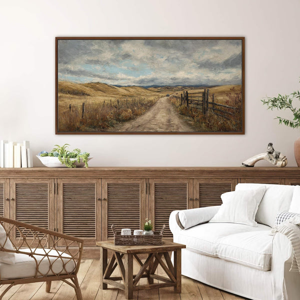 Canvas wall art in interior setting.