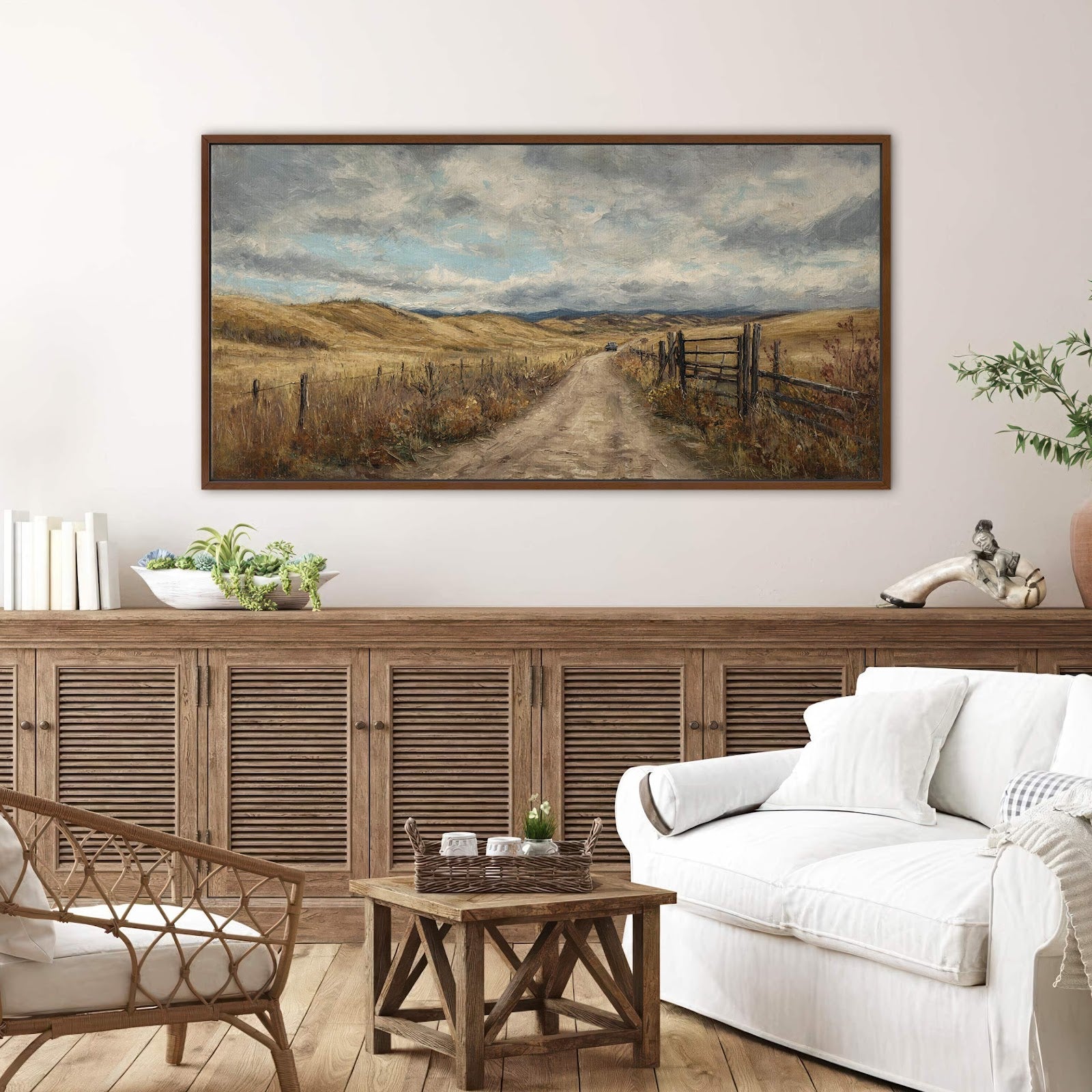 Canvas wall art in interior setting.