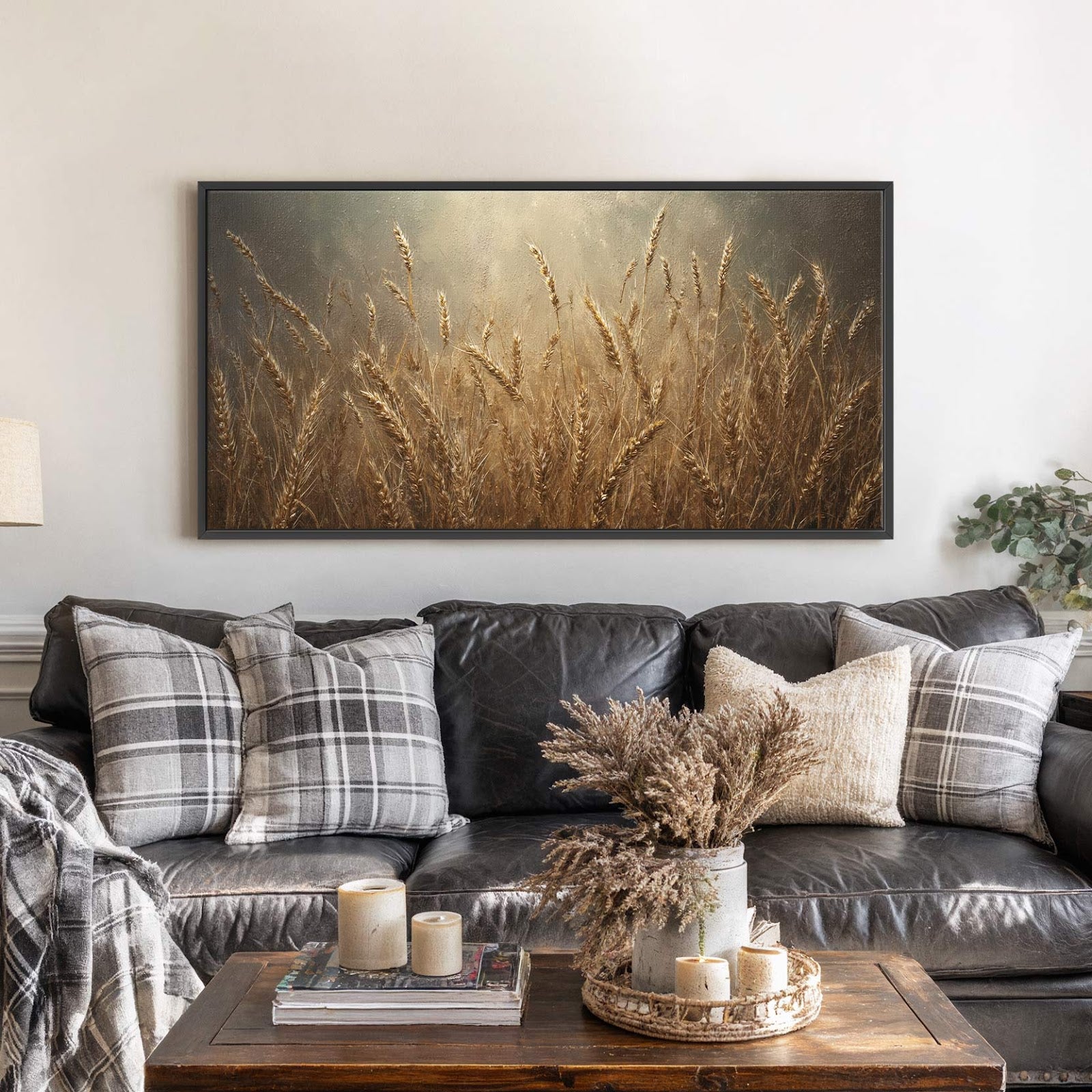 Canvas wall art in interior setting.