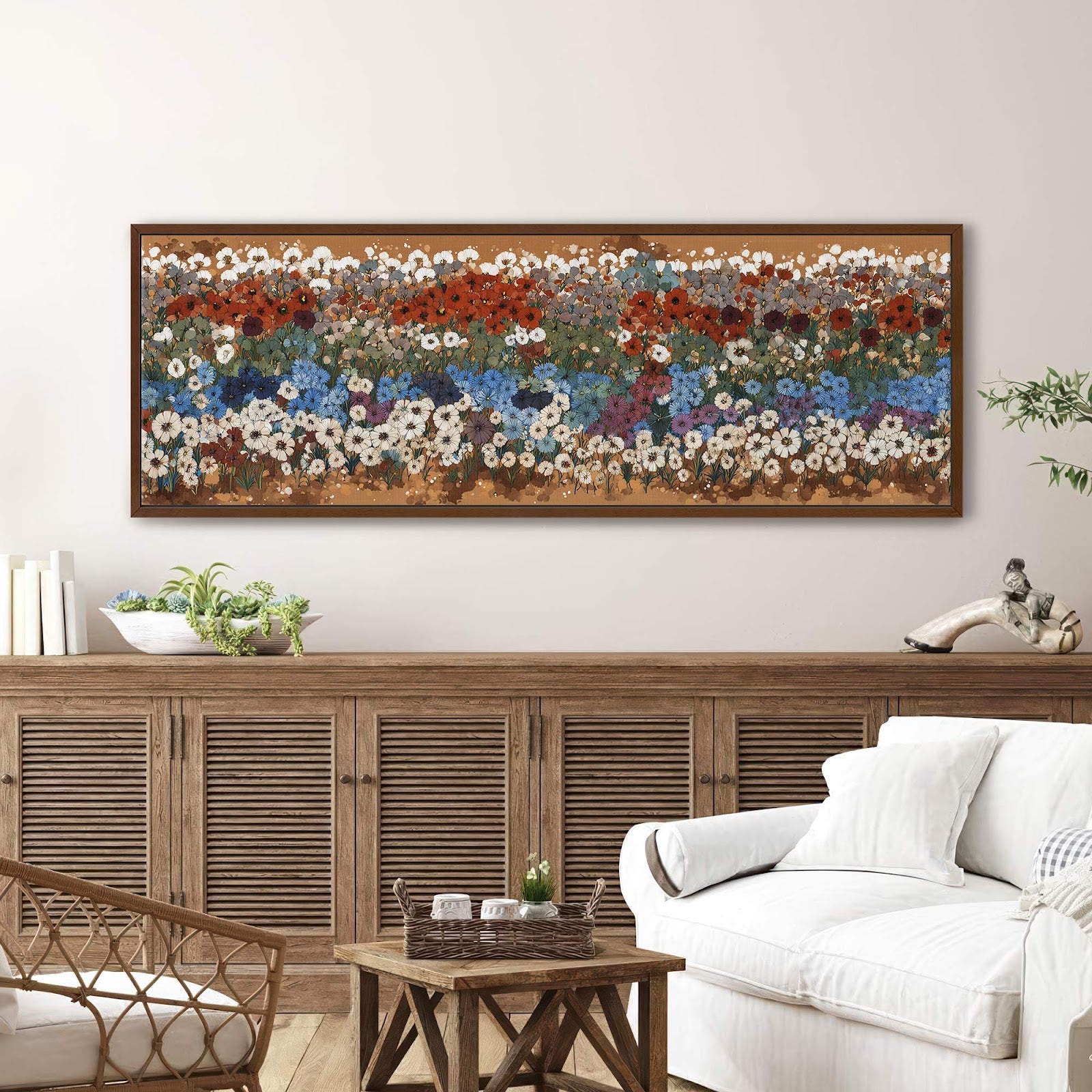 Canvas wall art in interior setting.