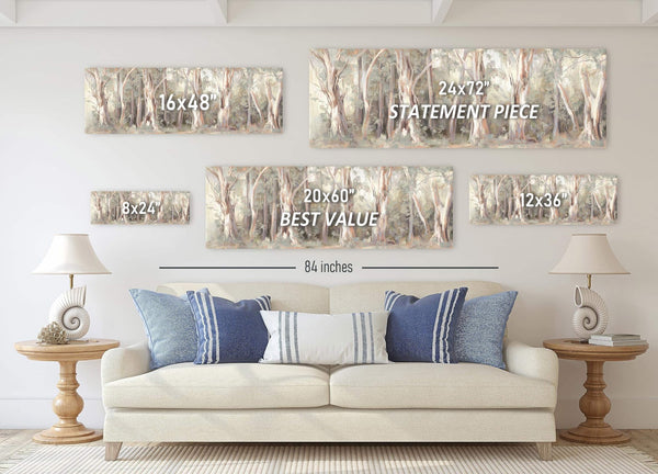 Canvas wall art in interior setting.