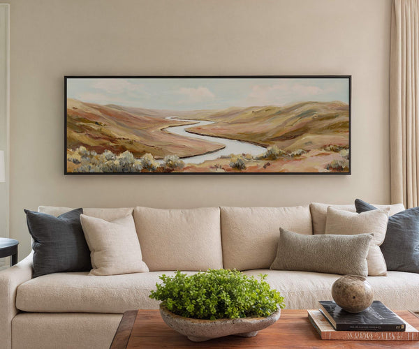 Canvas wall art in interior setting.