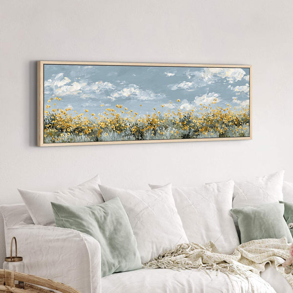 Canvas wall art in interior setting.