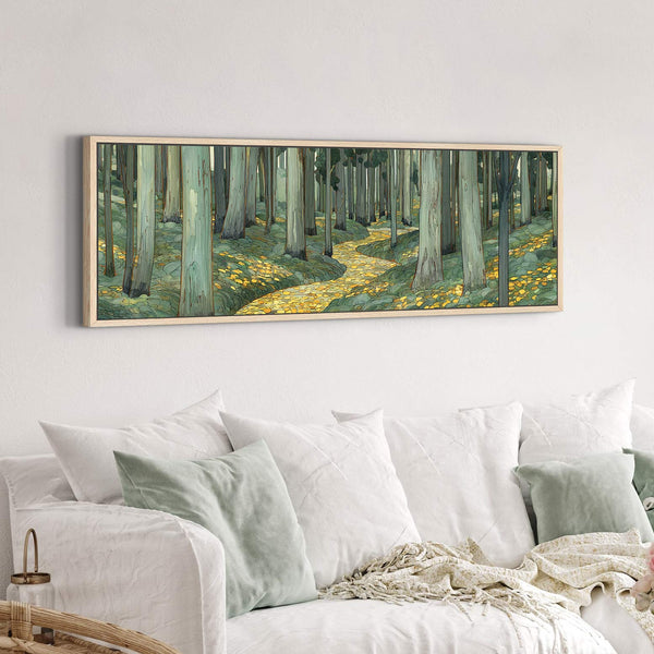 Canvas wall art in interior setting.