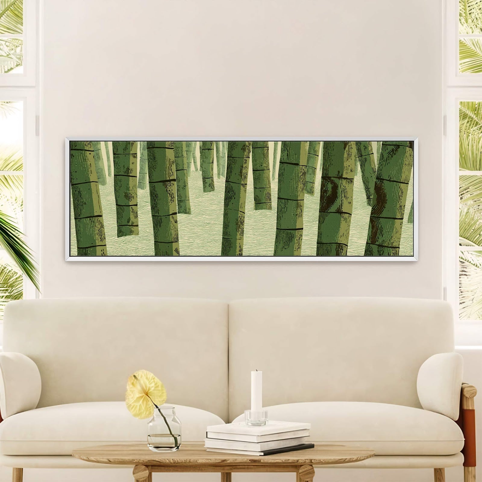 Canvas wall art in interior setting.