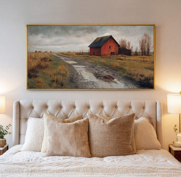 Canvas wall art in interior setting.