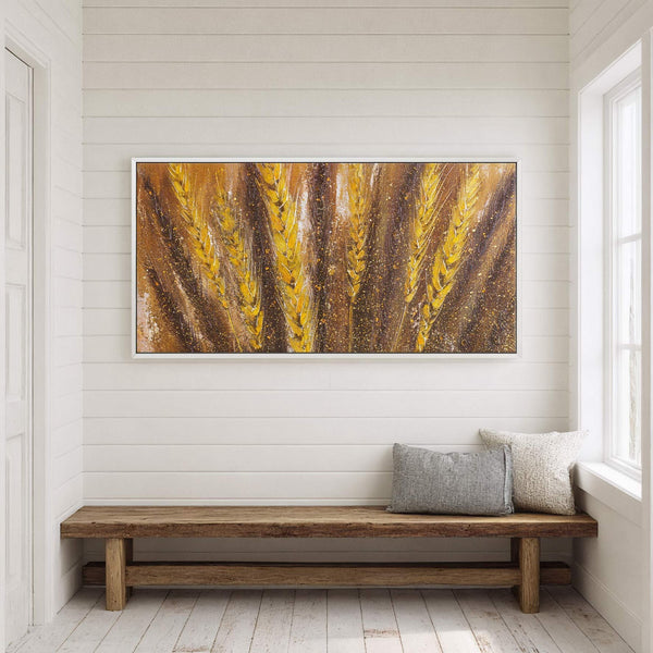 Canvas wall art in interior setting.