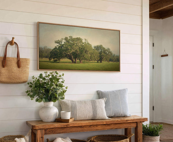 Canvas wall art in interior setting.