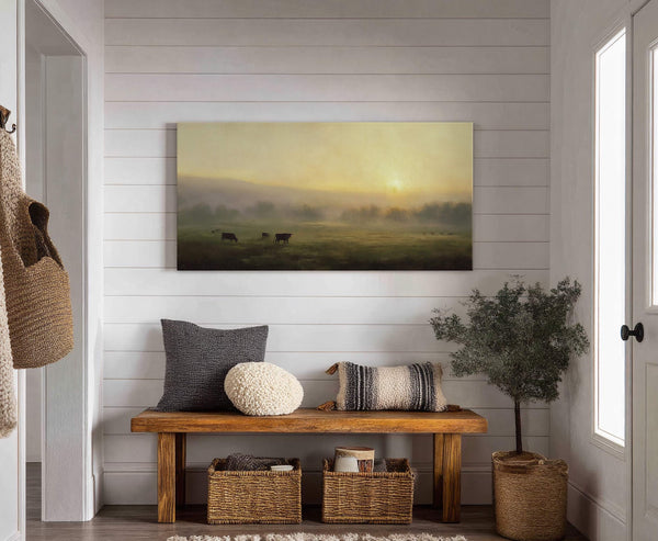 Canvas wall art in interior setting.