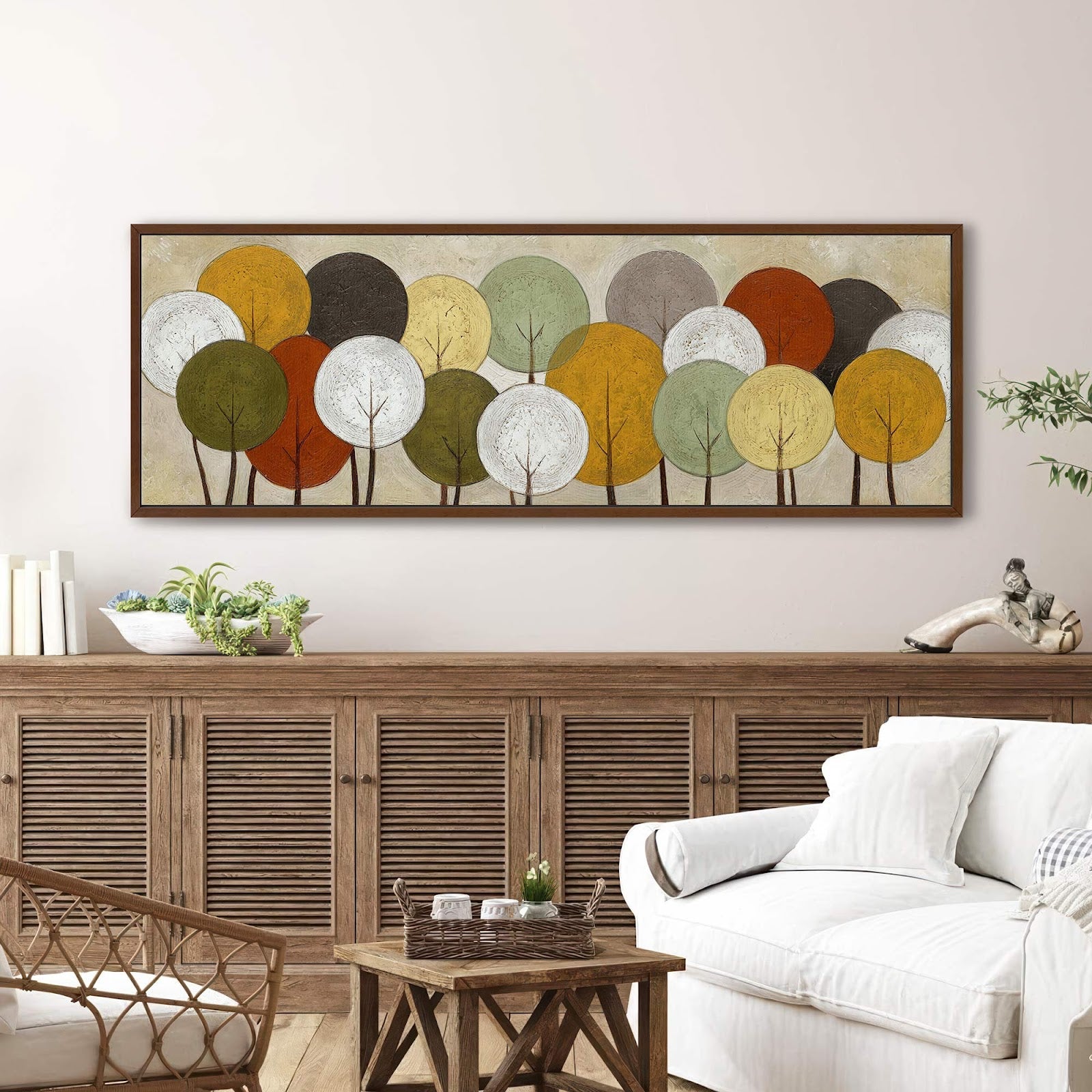 Canvas wall art in interior setting.