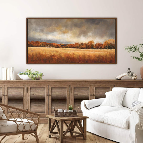 Canvas wall art in interior setting.