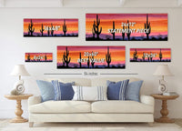 Canvas wall art in interior setting.