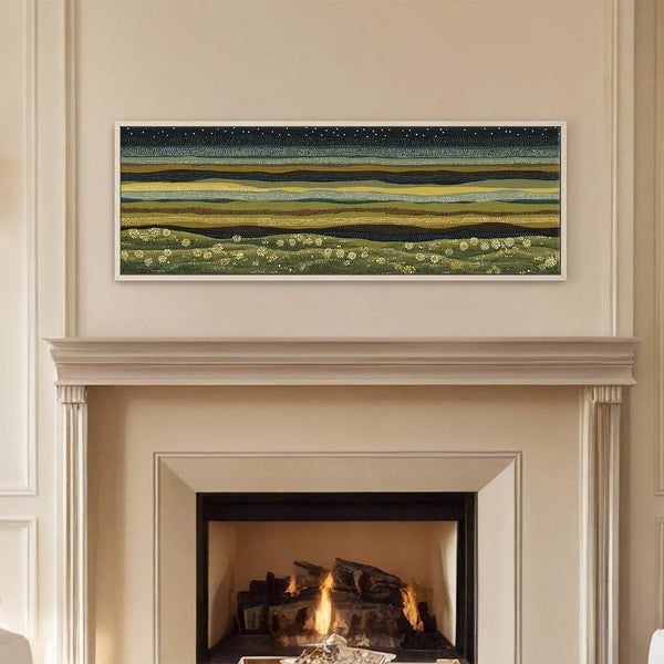 Canvas wall art in interior setting.