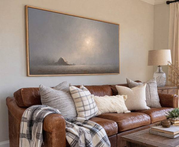 Canvas wall art in interior setting.