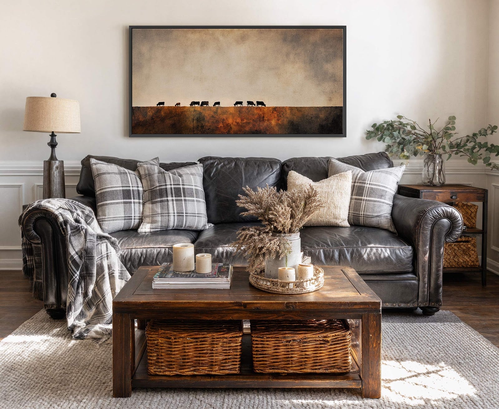 Canvas wall art in interior setting.