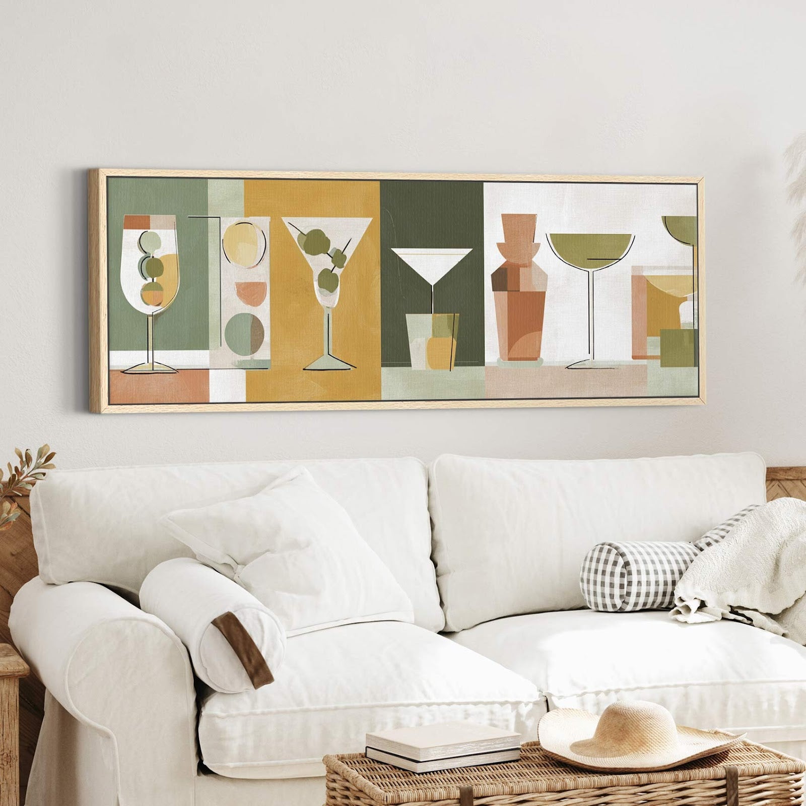 Canvas wall art in interior setting.