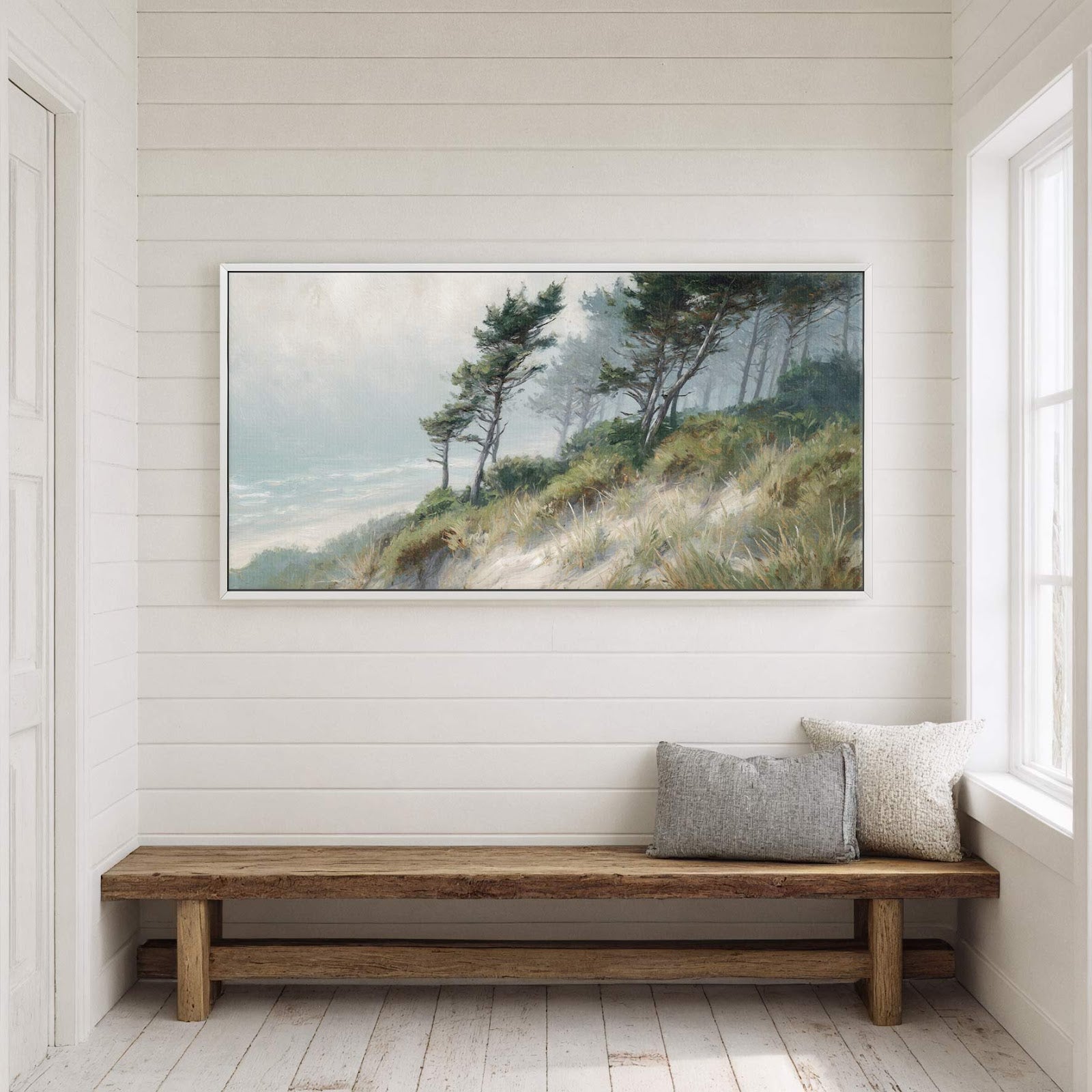 Canvas wall art in interior setting.
