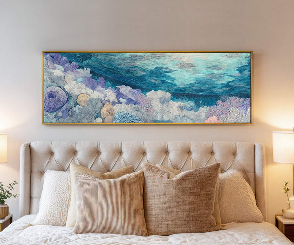 Canvas wall art in interior setting.