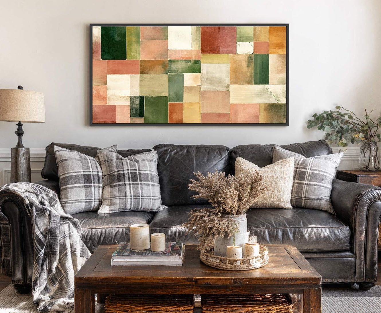Canvas wall art in interior setting.