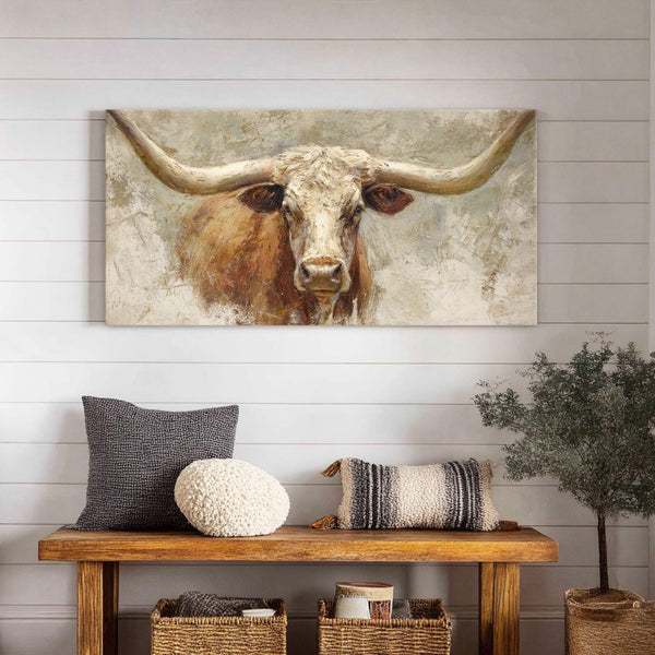 Canvas wall art in interior setting.