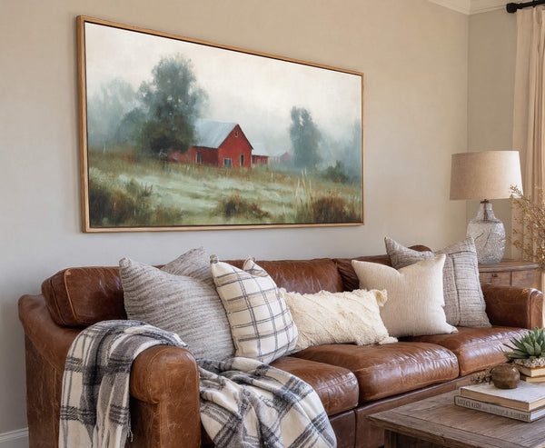 Canvas wall art in interior setting.