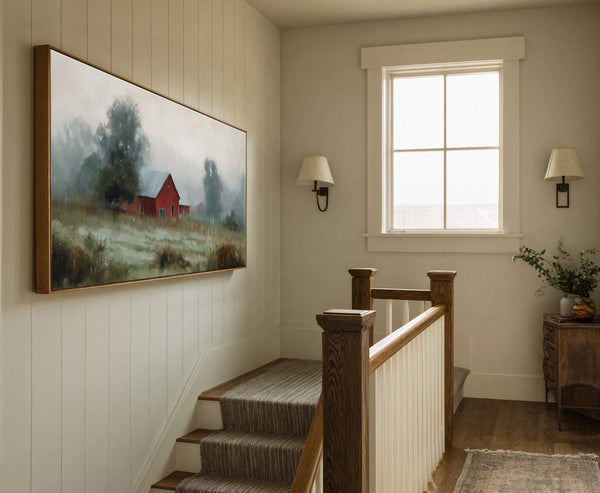 Canvas wall art in interior setting.