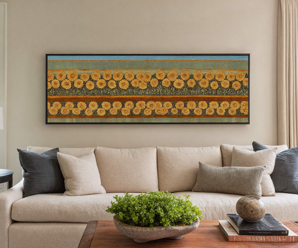 Canvas wall art in interior setting.