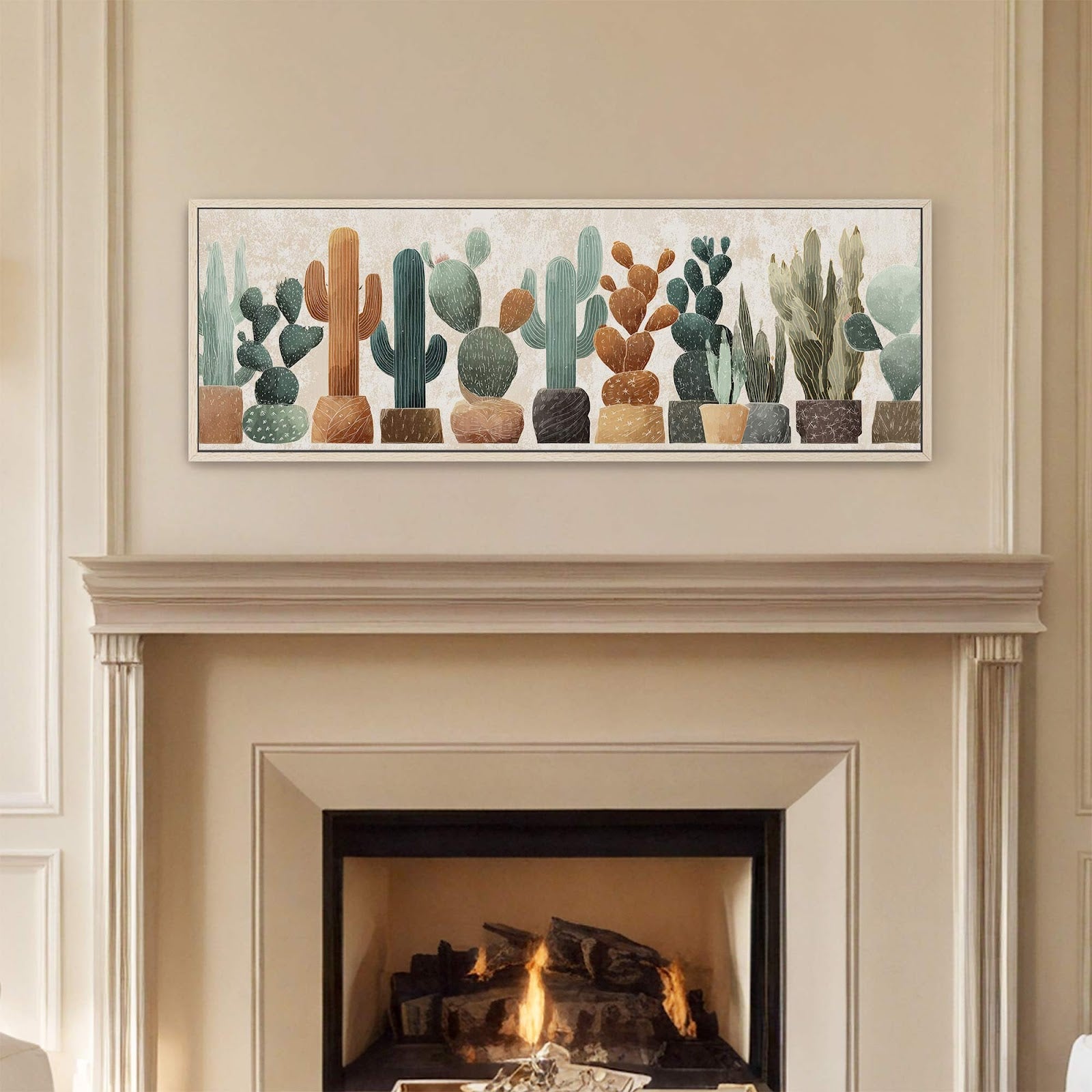 Canvas wall art in interior setting.