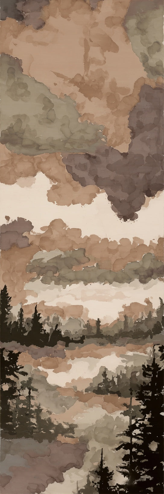 Rustic Forest Watercolor Landscape Canvas Print