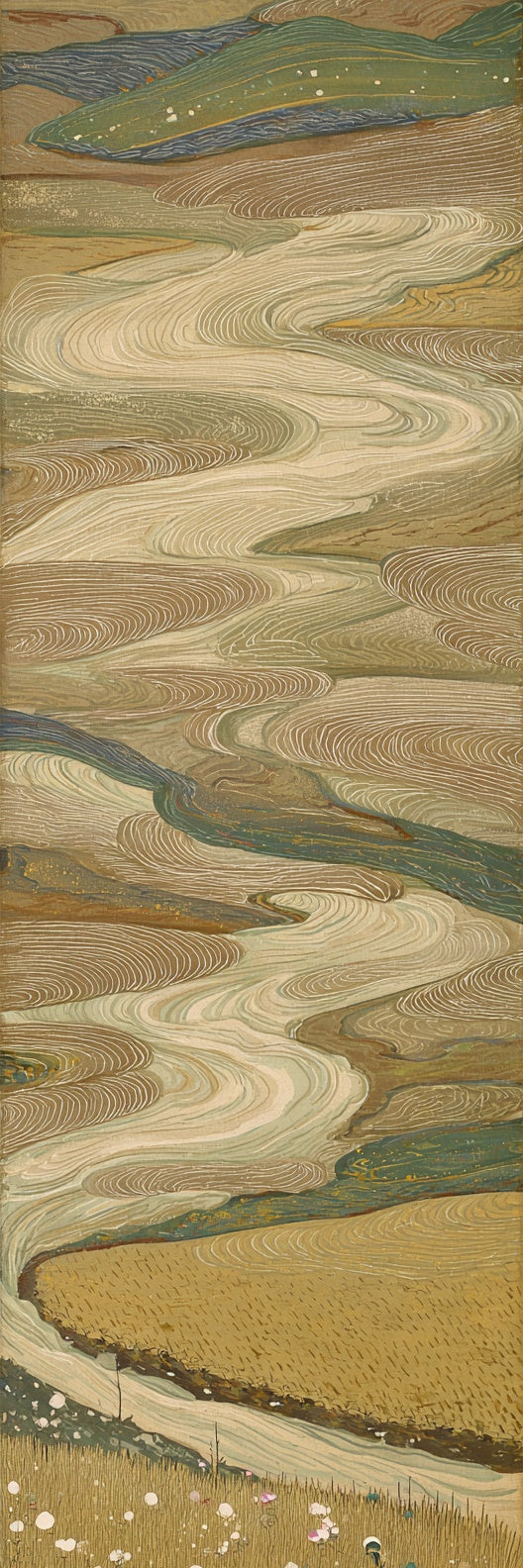 Winding River Landscape Abstract Canvas Print