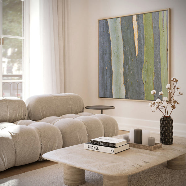 Impression d'art mural en écorce d'eucalyptus australien