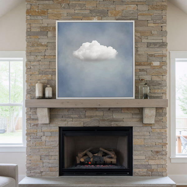 Tableau sur toile nuage bleu doux