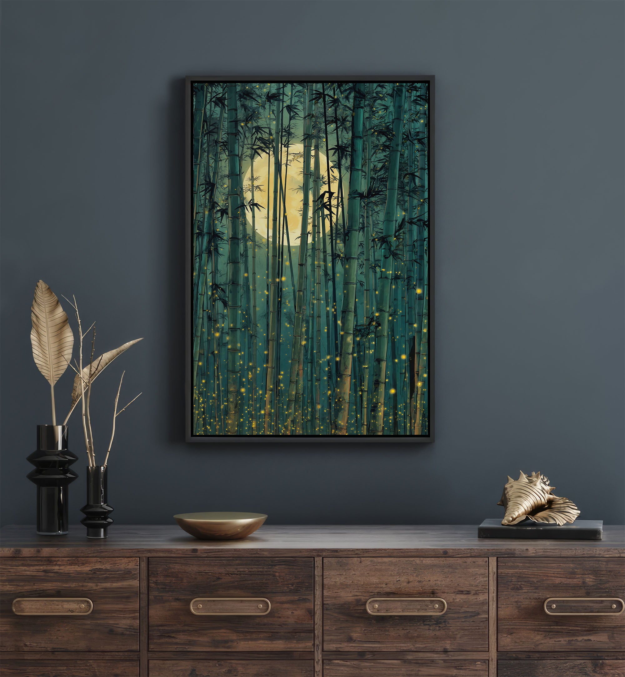 The Moonlit Bamboo Grove Art Print