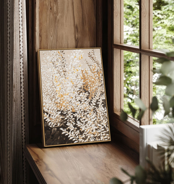 Botanische Leinwand-Wandkunst „Goldene Wiese“