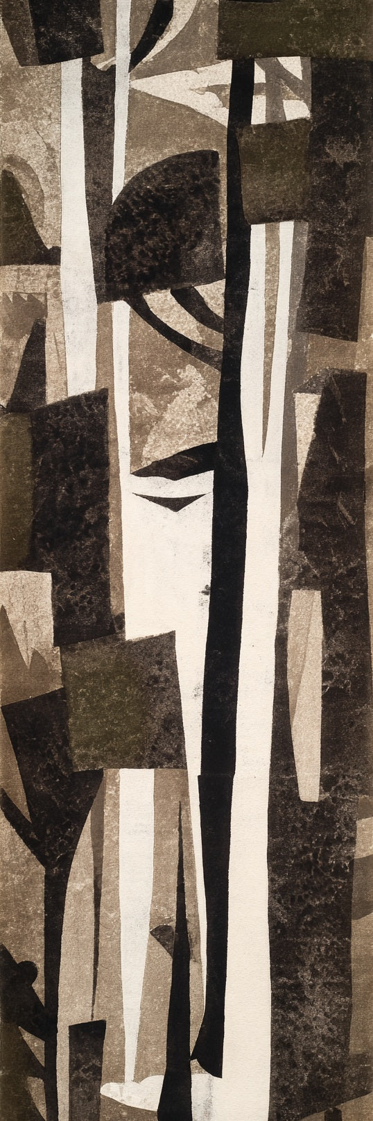 Impression sur toile moderne motif forêt de bouleaux abstraite